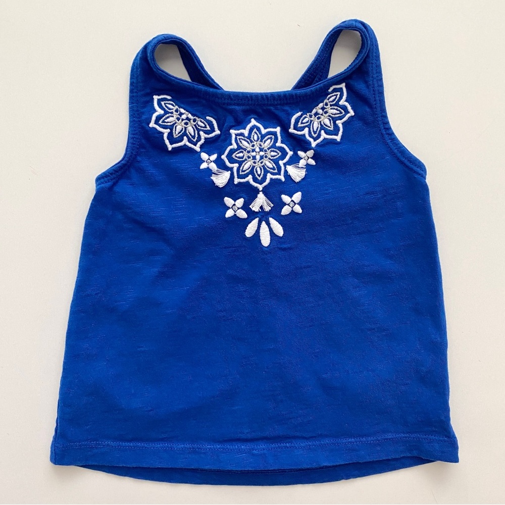 Gymboree Toddler Girl Royal Blue Embroidered Tank